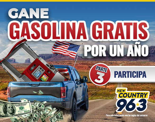 Gane Gasolina Gratis Por un Año, Parte 3 con New Country 96.3 en Dallas, TX